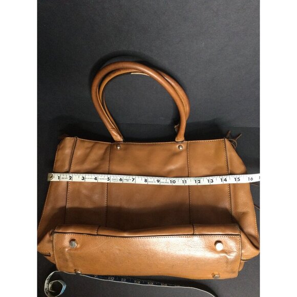 Rebecca Minkoff Mab Medium Side Zip Leather Tote Bag Double Handles Brown - Picture 5 of 9